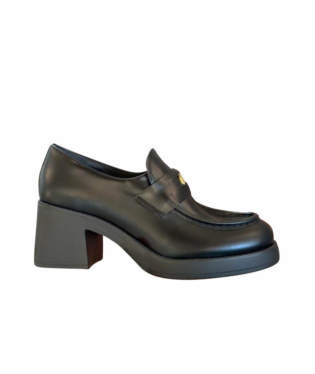 MIU MIU Черные кожаные лоферы, фото 3