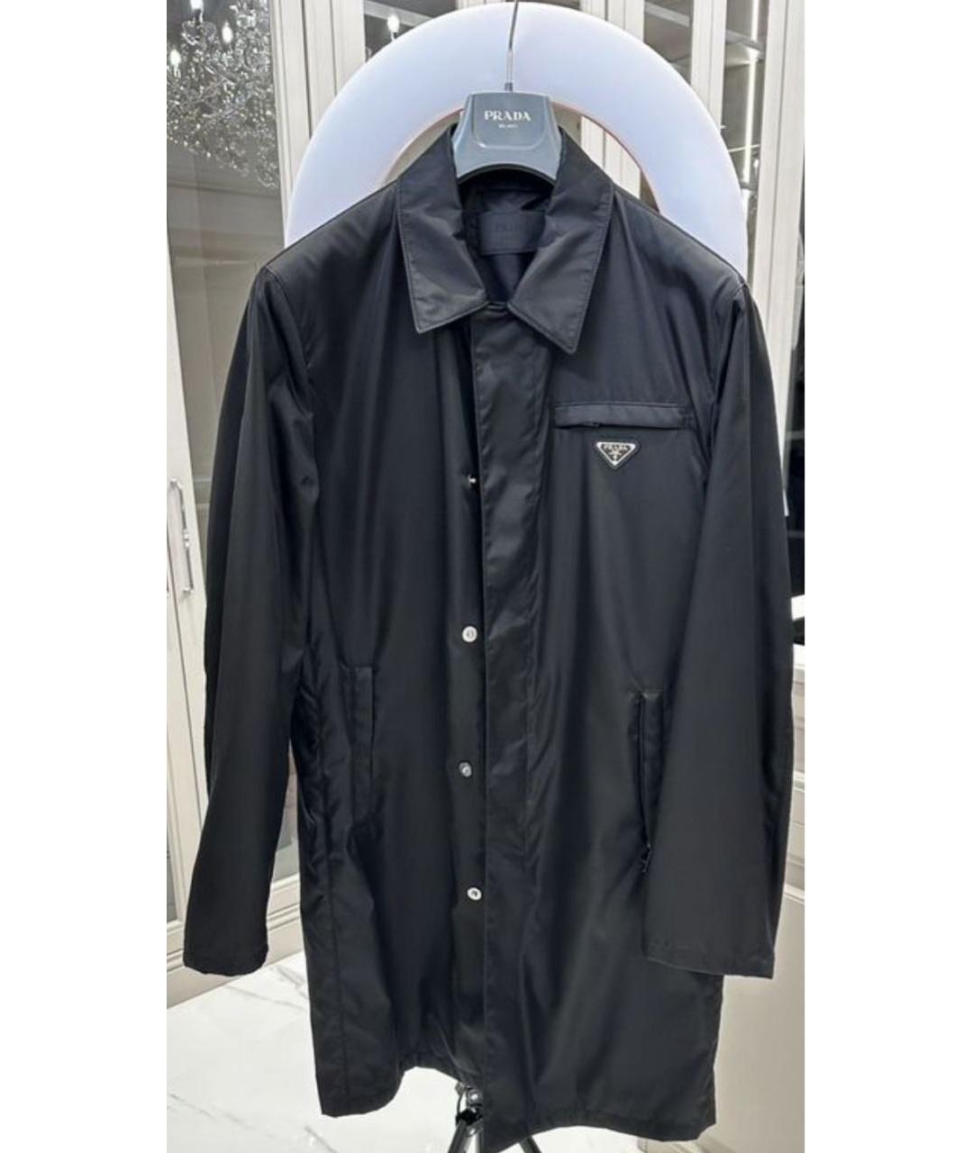 PRADA Черный полиамидовый тренч / плащ, фото 7