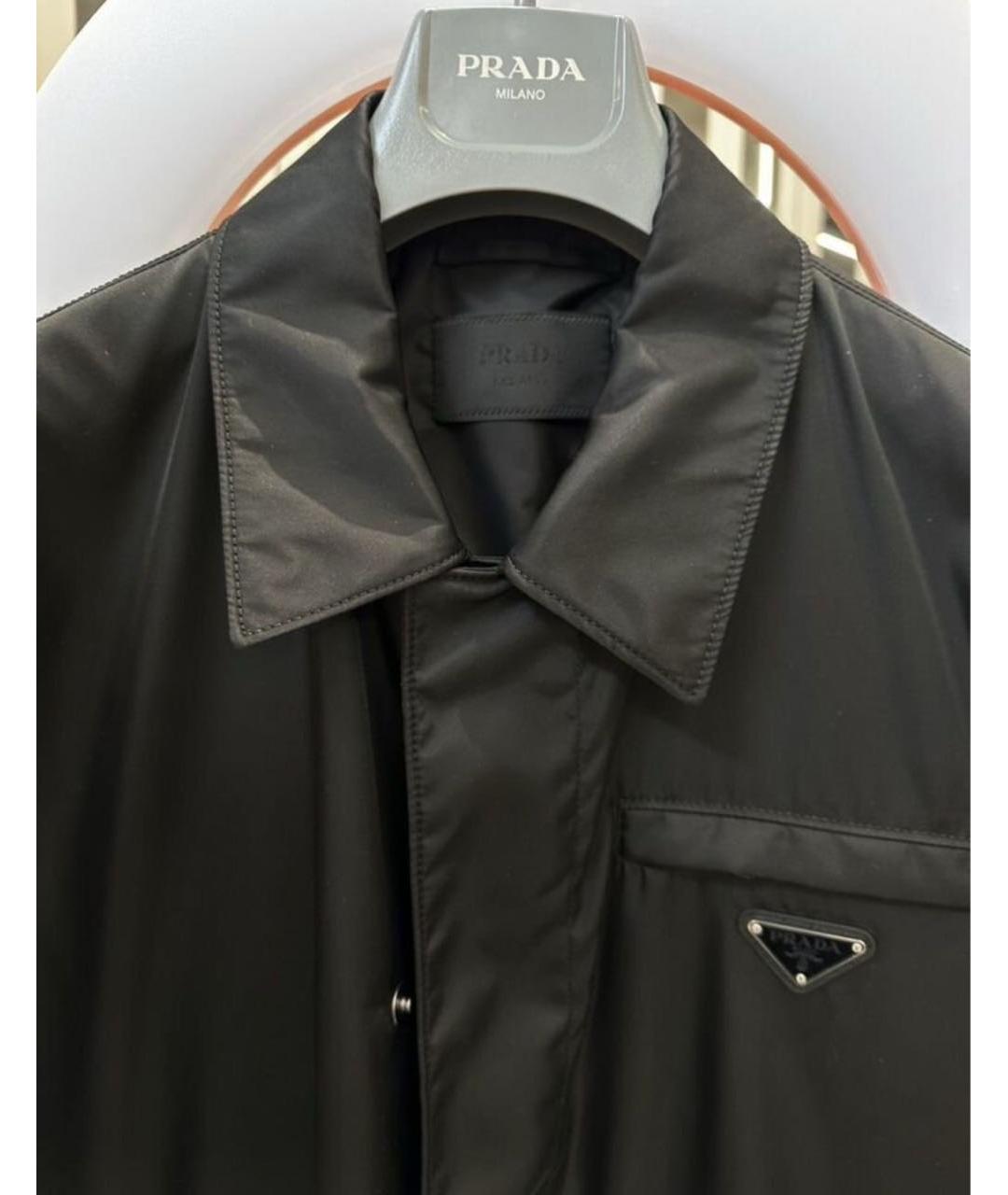 PRADA Черный полиамидовый тренч / плащ, фото 4