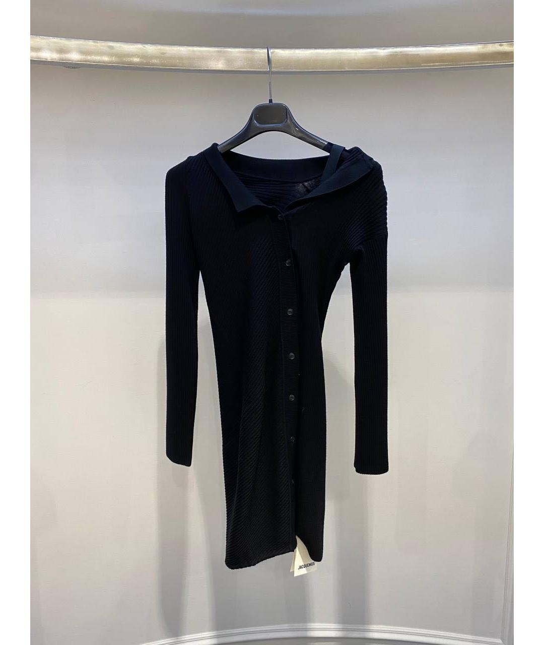JACQUEMUS Черное шерстяное повседневное платье, фото 2