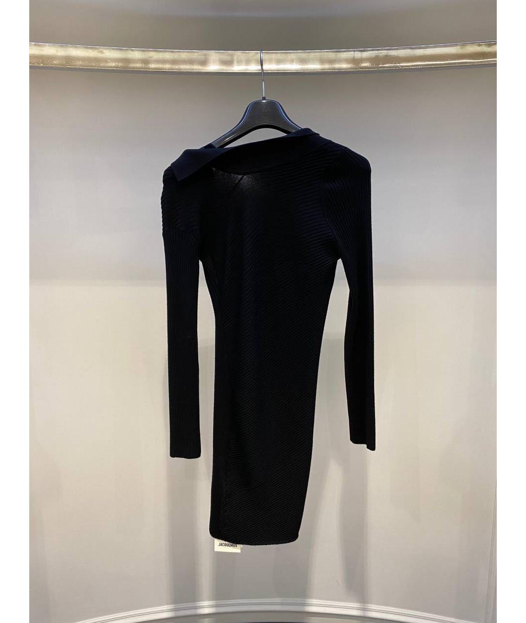 JACQUEMUS Черное шерстяное повседневное платье, фото 3