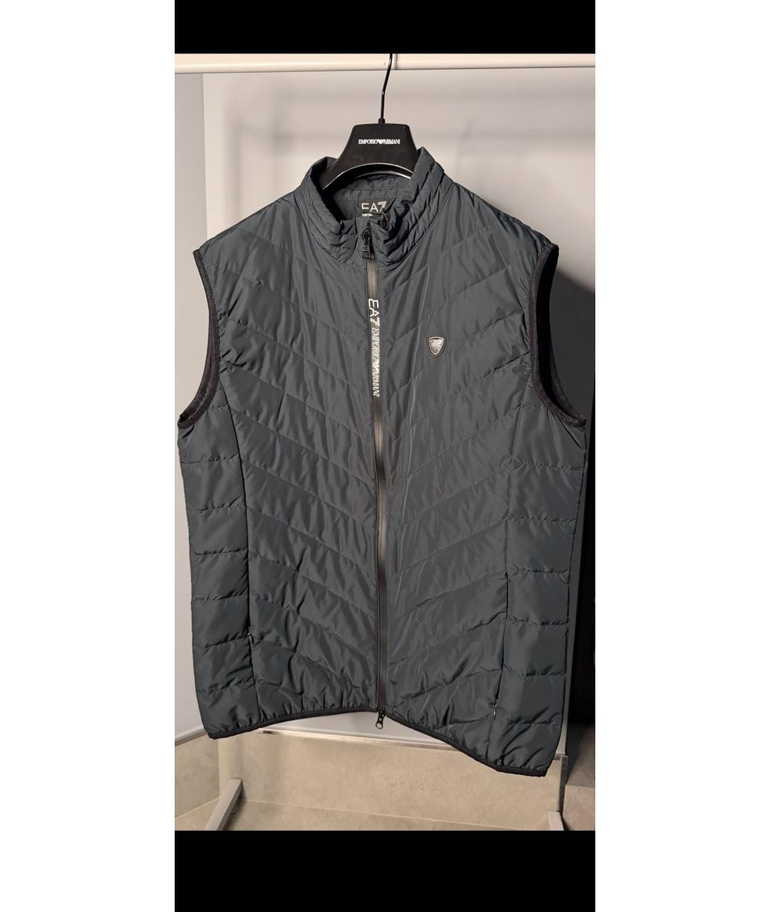 EA7 Антрацитовый хлопковый жилет, фото 5