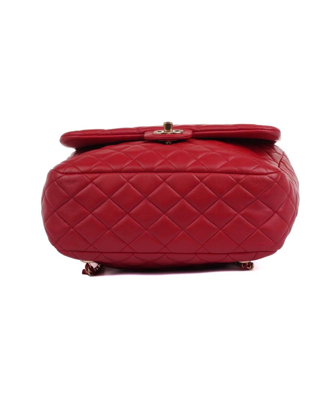 CHANEL Красный кожаный рюкзак, фото 5