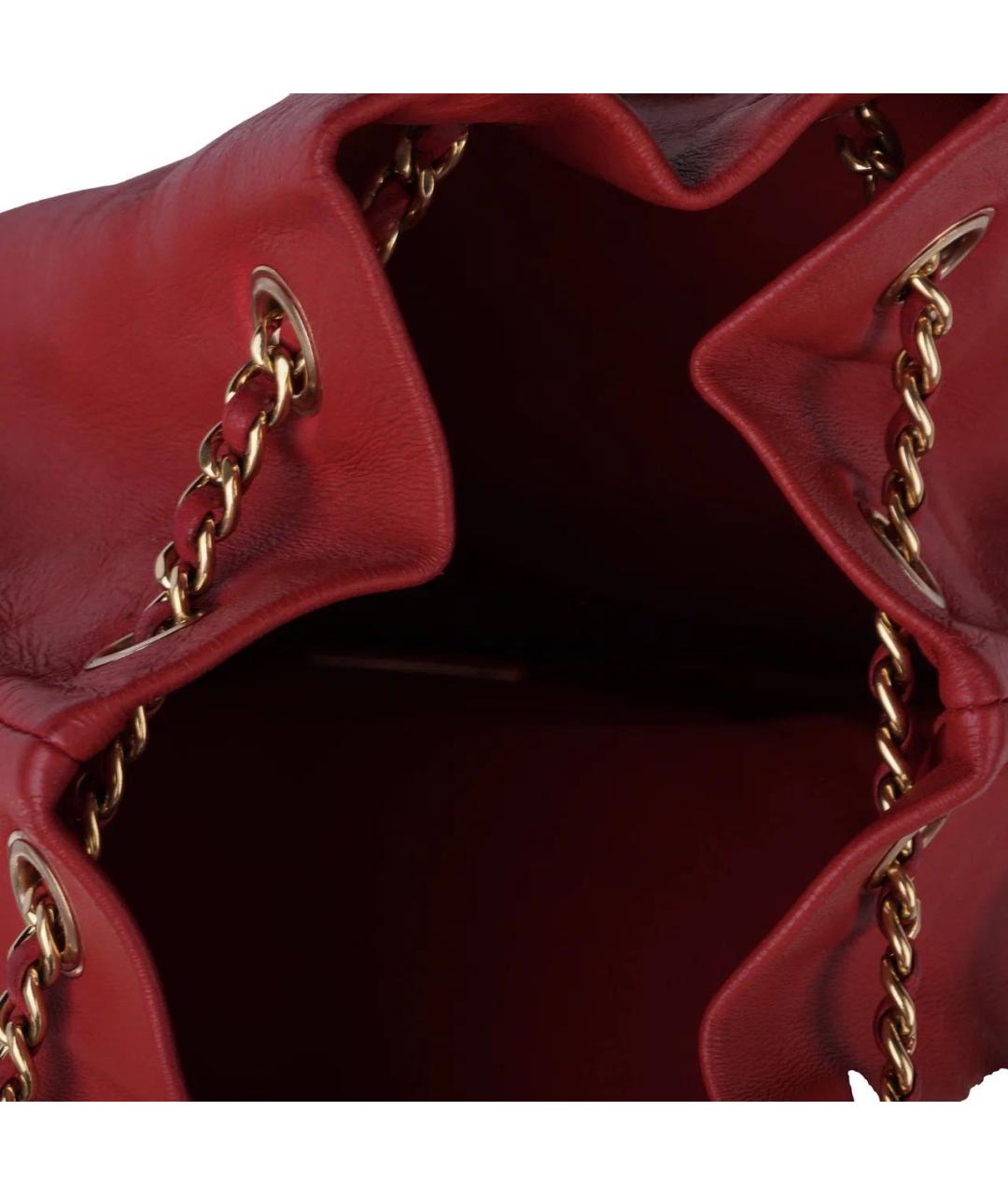 CHANEL Красный кожаный рюкзак, фото 6