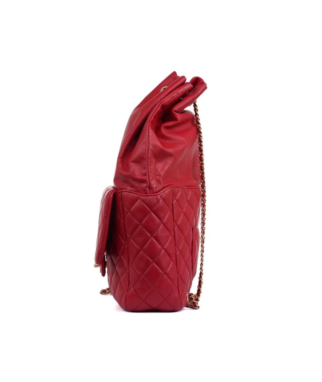 CHANEL Красный кожаный рюкзак, фото 4