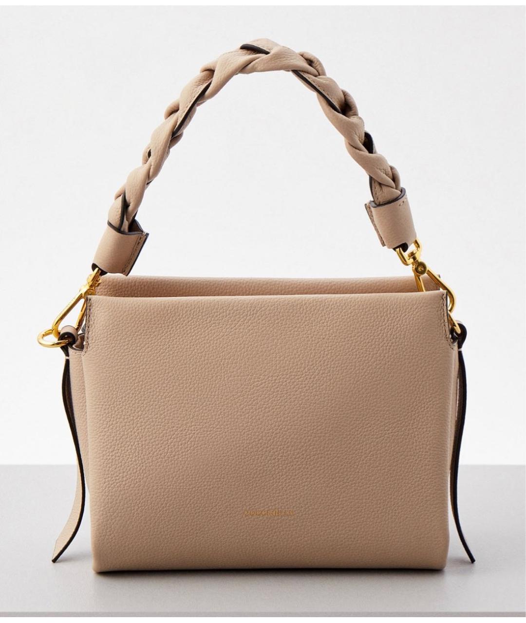 COCCINELLE Бежевая кожаная сумка с короткими ручками, фото 9