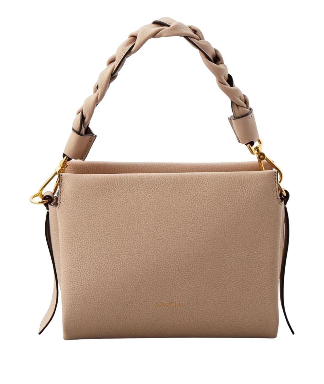 COCCINELLE Бежевая кожаная сумка с короткими ручками, фото 1