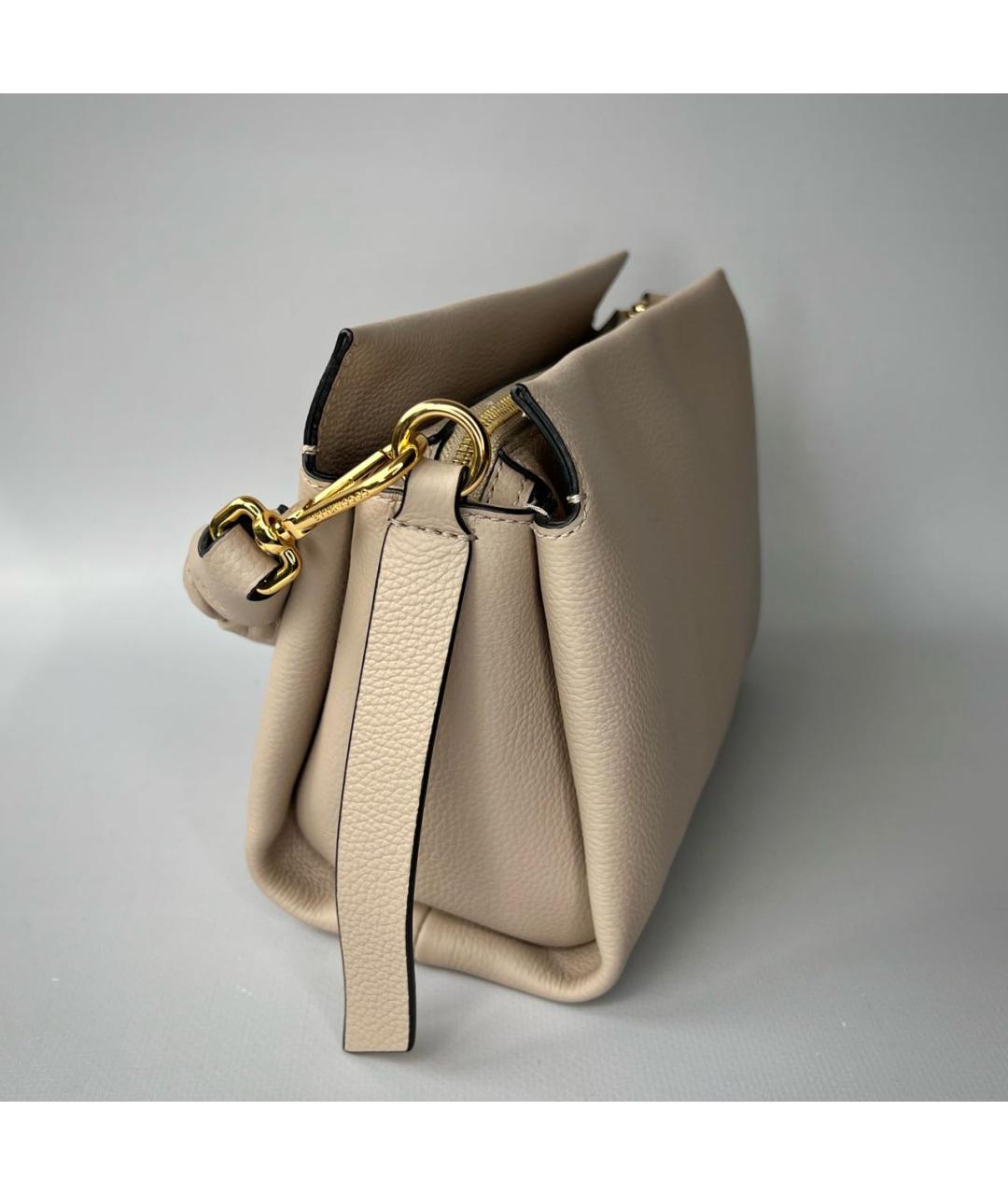 COCCINELLE Бежевая кожаная сумка с короткими ручками, фото 2