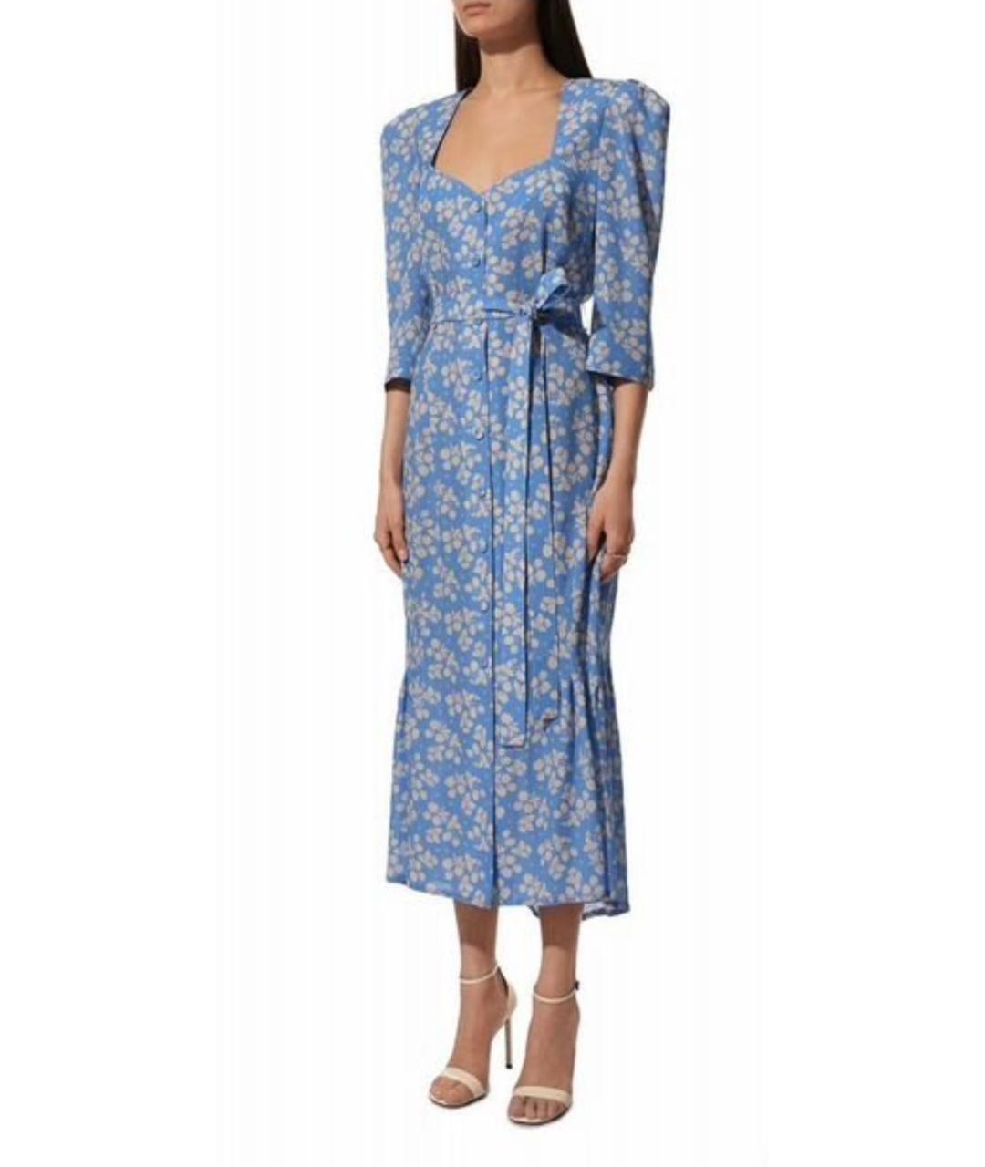 ULYANA SERGEENKO Голубое вискозное повседневное платье, фото 4