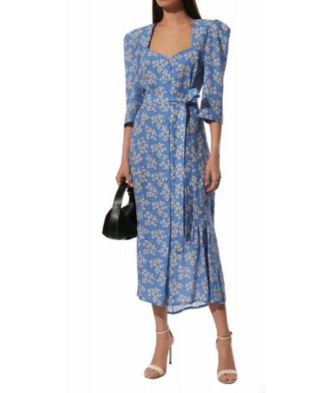 ULYANA SERGEENKO Голубое вискозное повседневное платье, фото 3