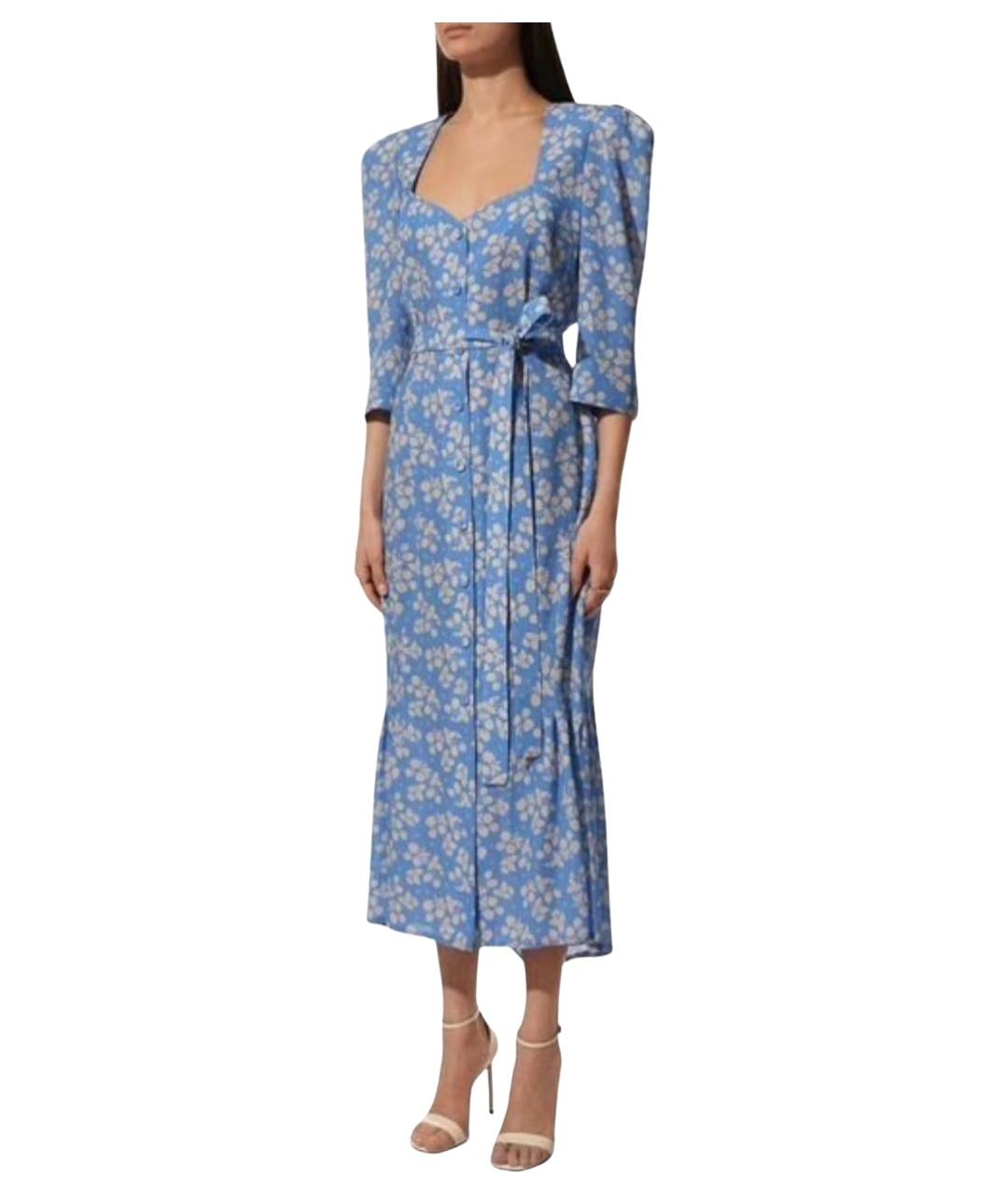 ULYANA SERGEENKO Голубое вискозное повседневное платье, фото 5