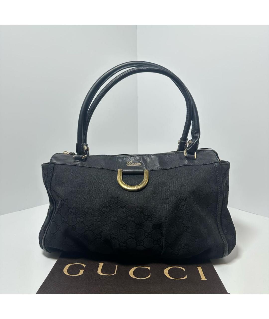 GUCCI Черная тканевая сумка тоут, фото 4