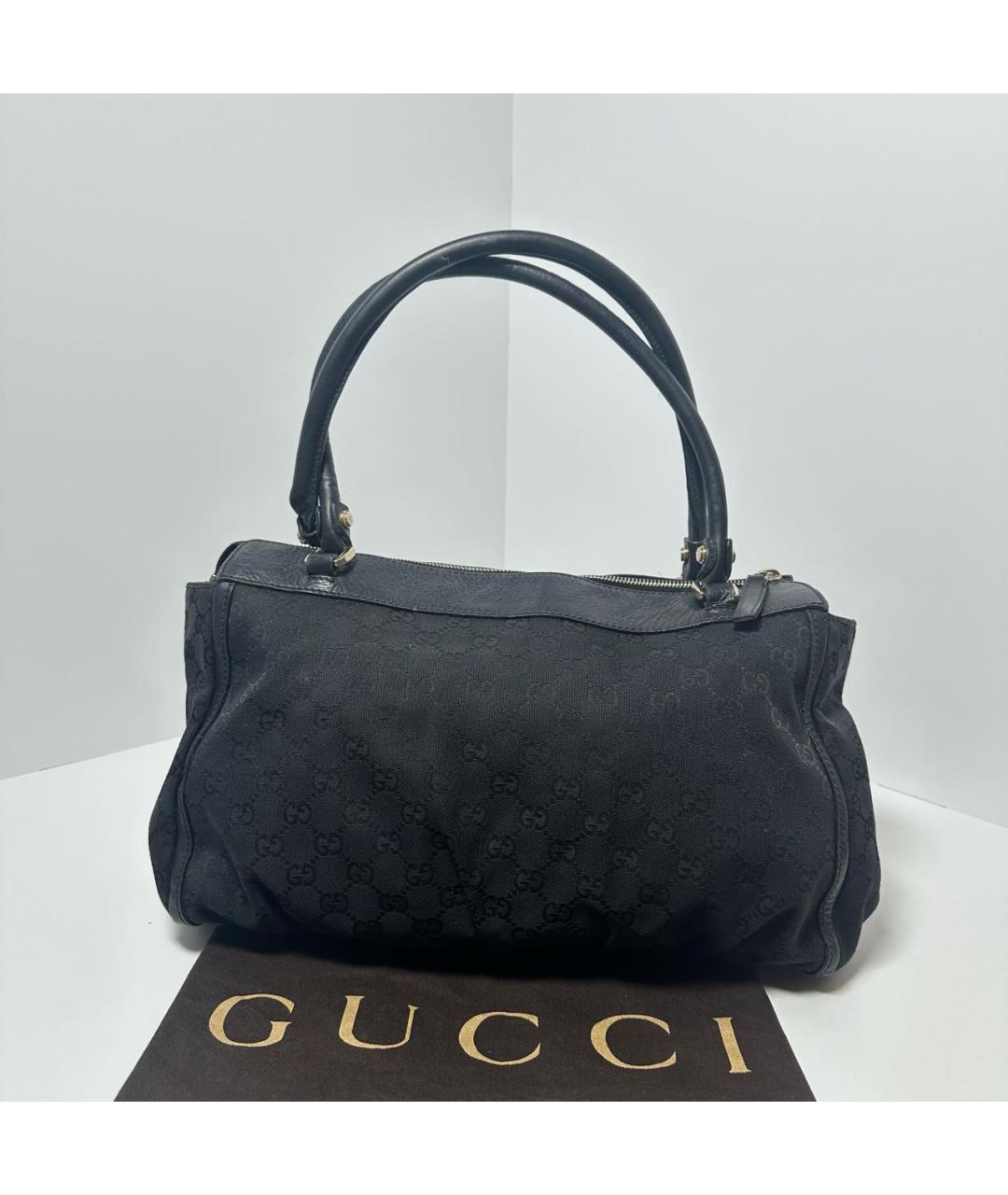 GUCCI Черная тканевая сумка тоут, фото 2