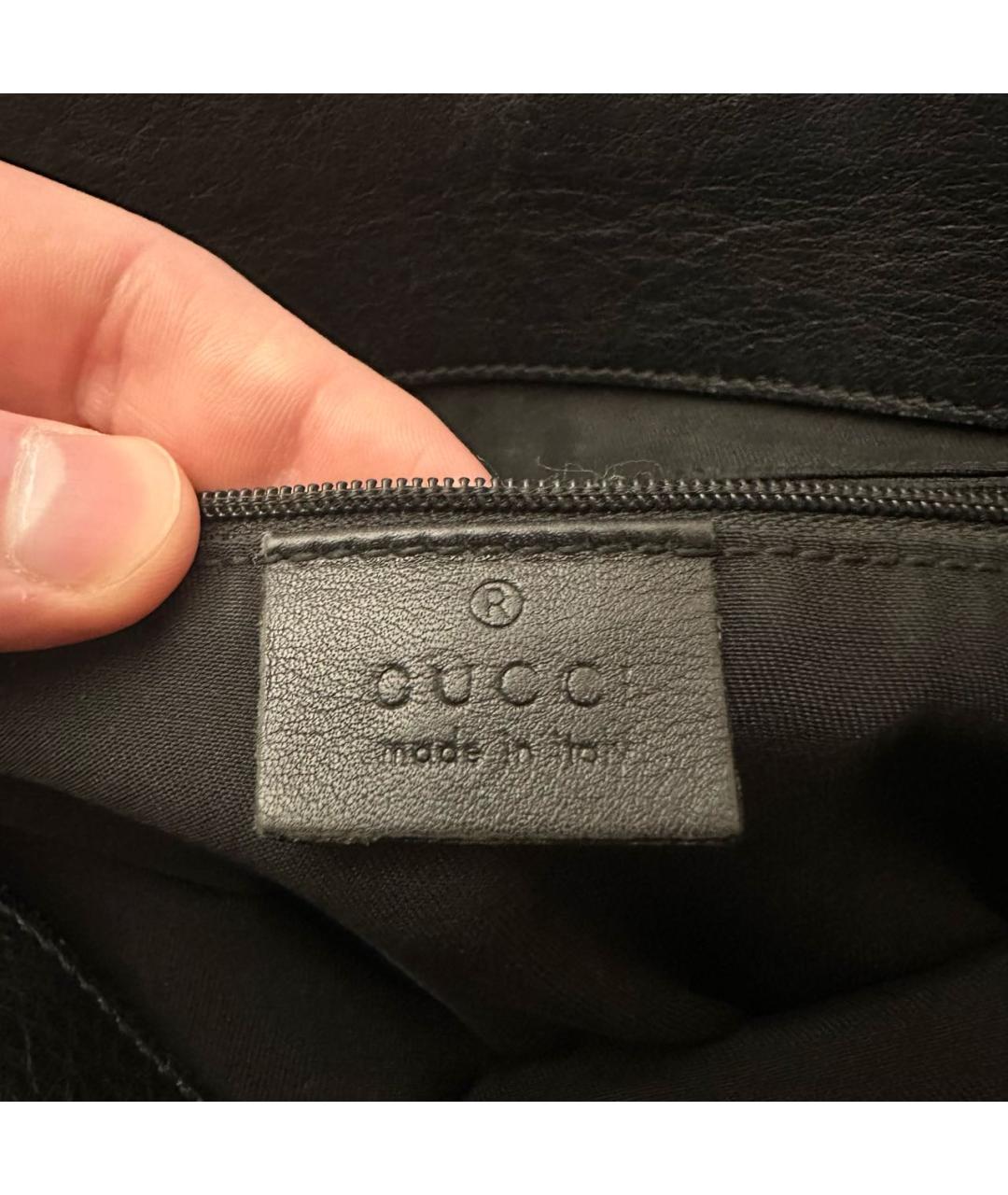 GUCCI Черная тканевая сумка тоут, фото 5