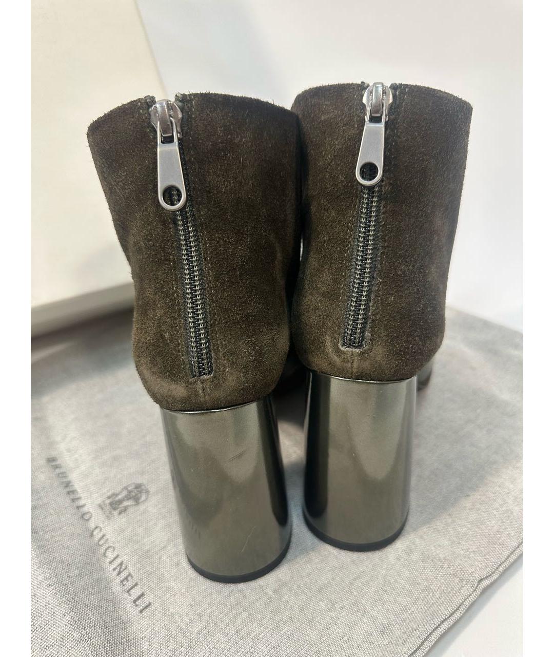 BRUNELLO CUCINELLI Коричневые нубуковые полусапоги, фото 4