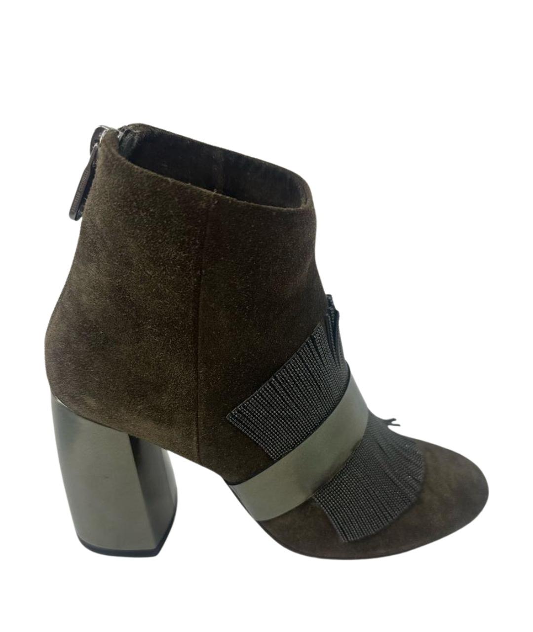 BRUNELLO CUCINELLI Коричневые нубуковые полусапоги, фото 1