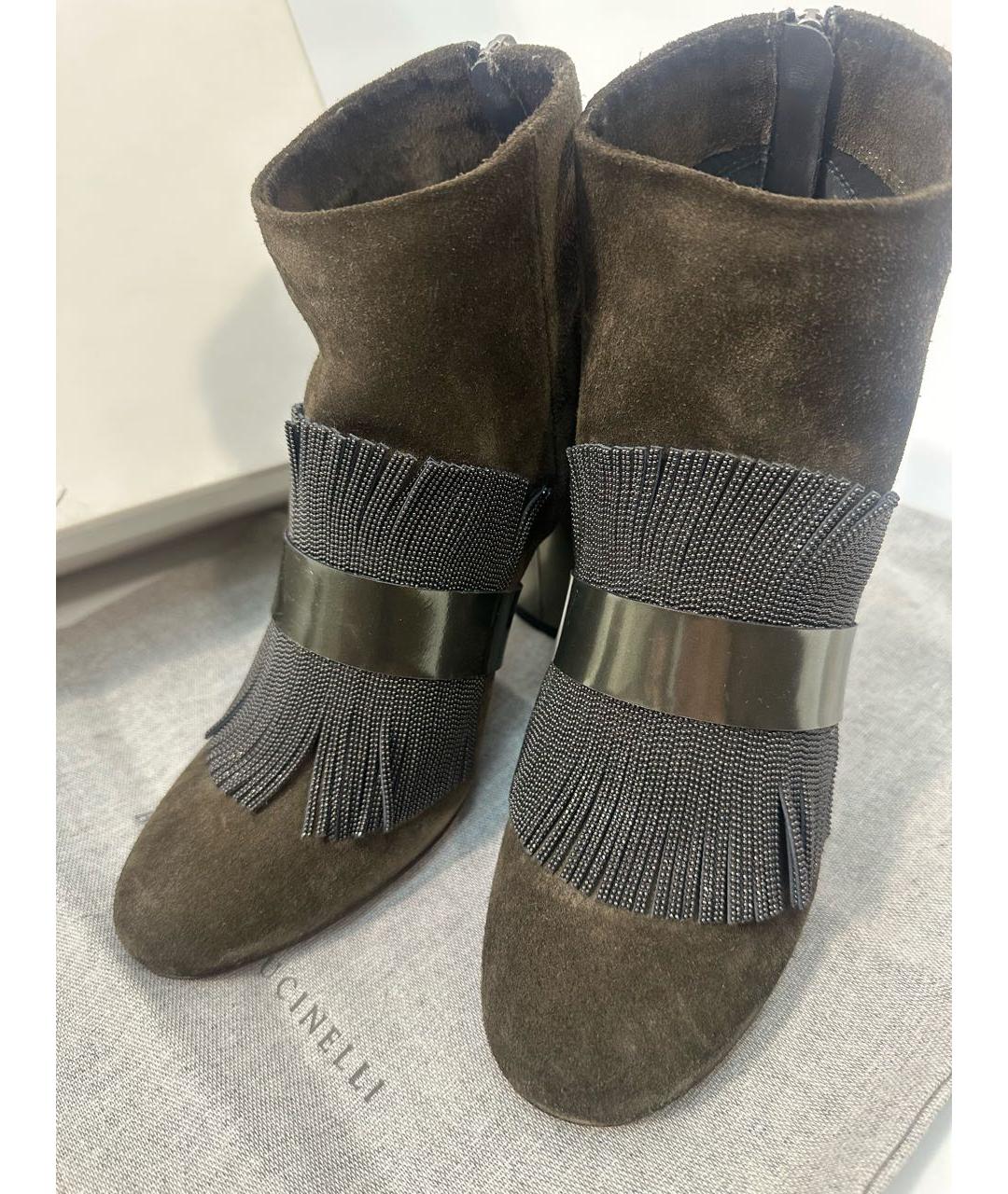 BRUNELLO CUCINELLI Коричневые нубуковые полусапоги, фото 8