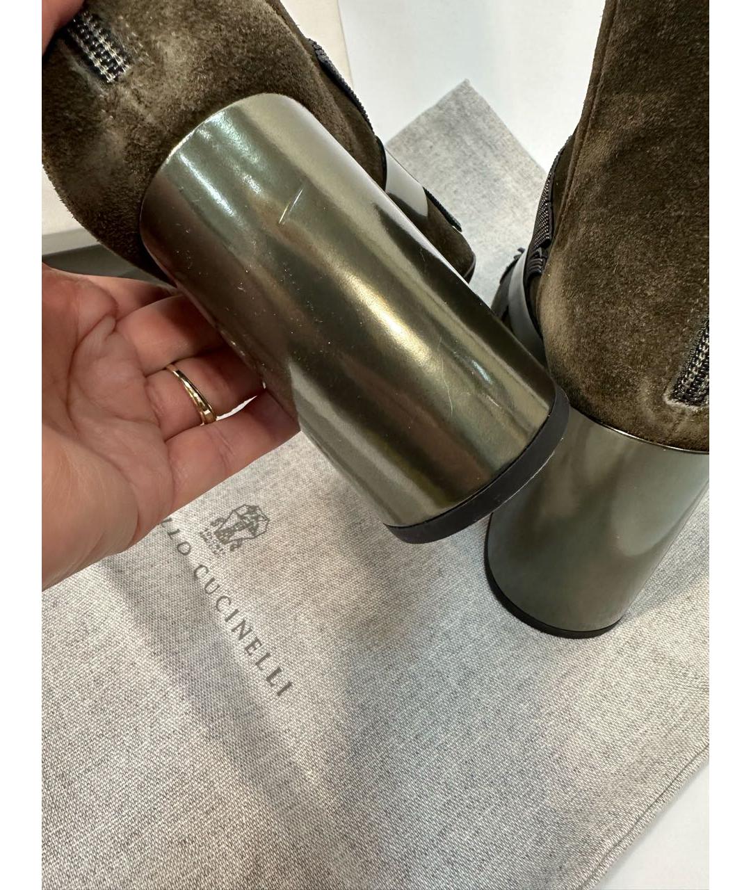 BRUNELLO CUCINELLI Коричневые нубуковые полусапоги, фото 6