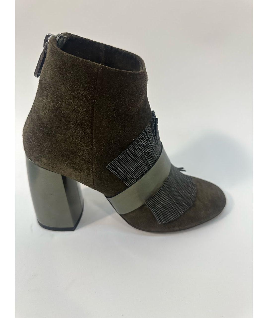 BRUNELLO CUCINELLI Коричневые нубуковые полусапоги, фото 9