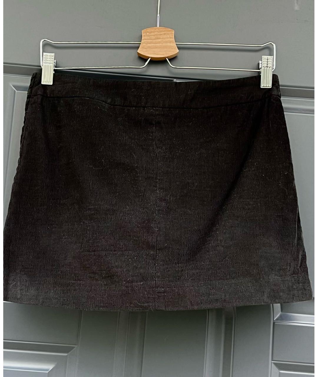 RED VALENTINO Черная хлопковая юбка мини, фото 2