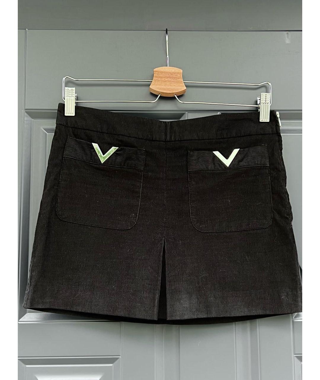 RED VALENTINO Черная хлопковая юбка мини, фото 6