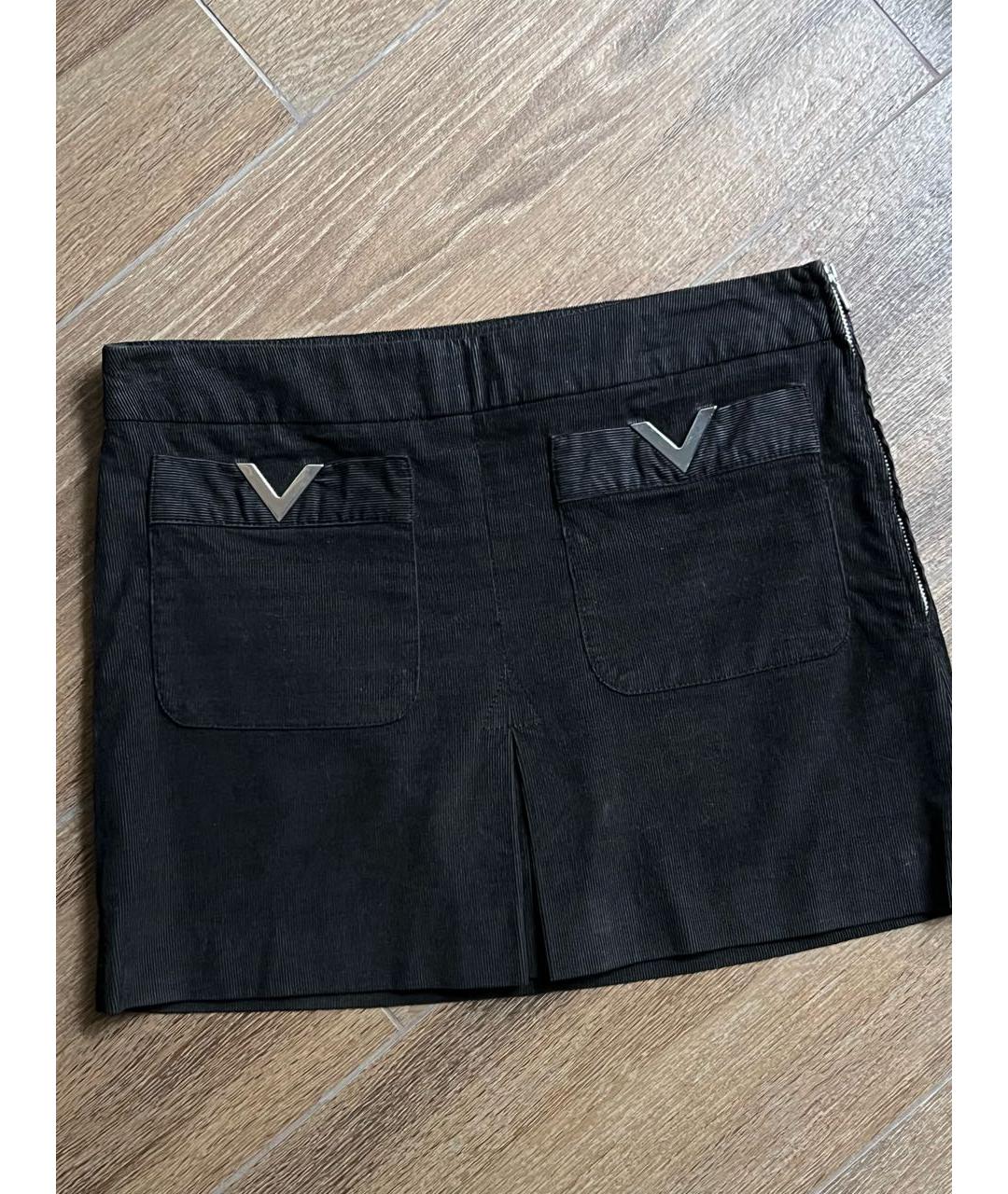 RED VALENTINO Черная хлопковая юбка мини, фото 3