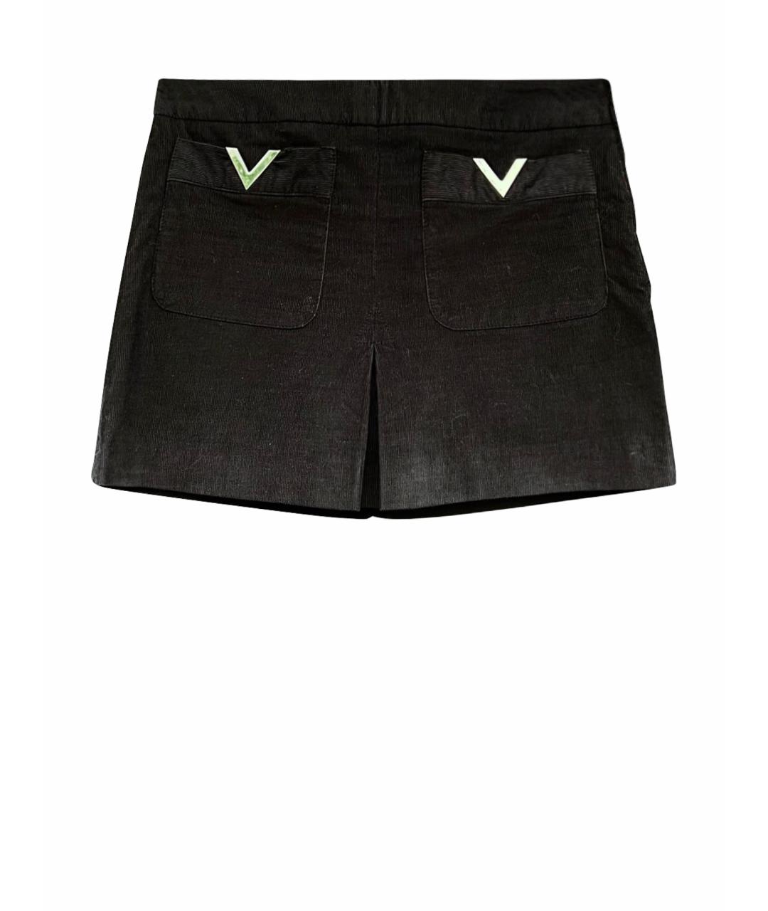 RED VALENTINO Черная хлопковая юбка мини, фото 1