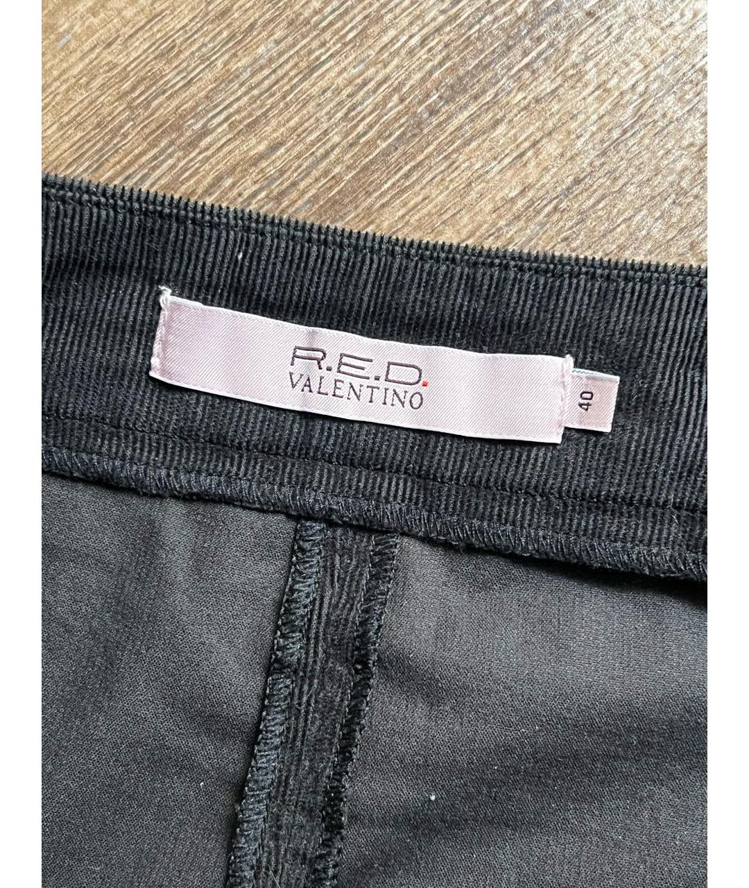 RED VALENTINO Черная хлопковая юбка мини, фото 4