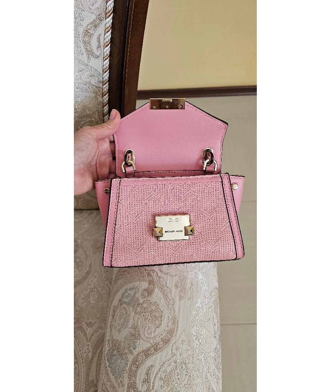 MICHAEL KORS Розовая кожаная сумка тоут, фото 6