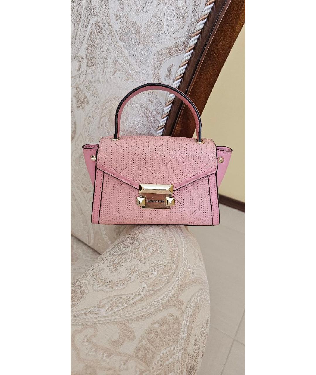 MICHAEL KORS Розовая кожаная сумка тоут, фото 2