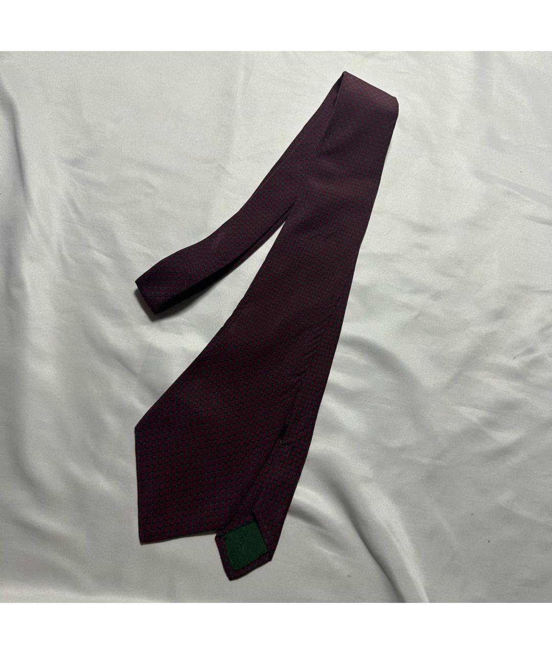 CHRISTIAN DIOR Бордовый шелковый галстук, фото 2