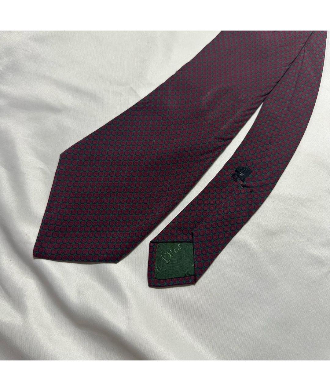 CHRISTIAN DIOR Бордовый шелковый галстук, фото 4