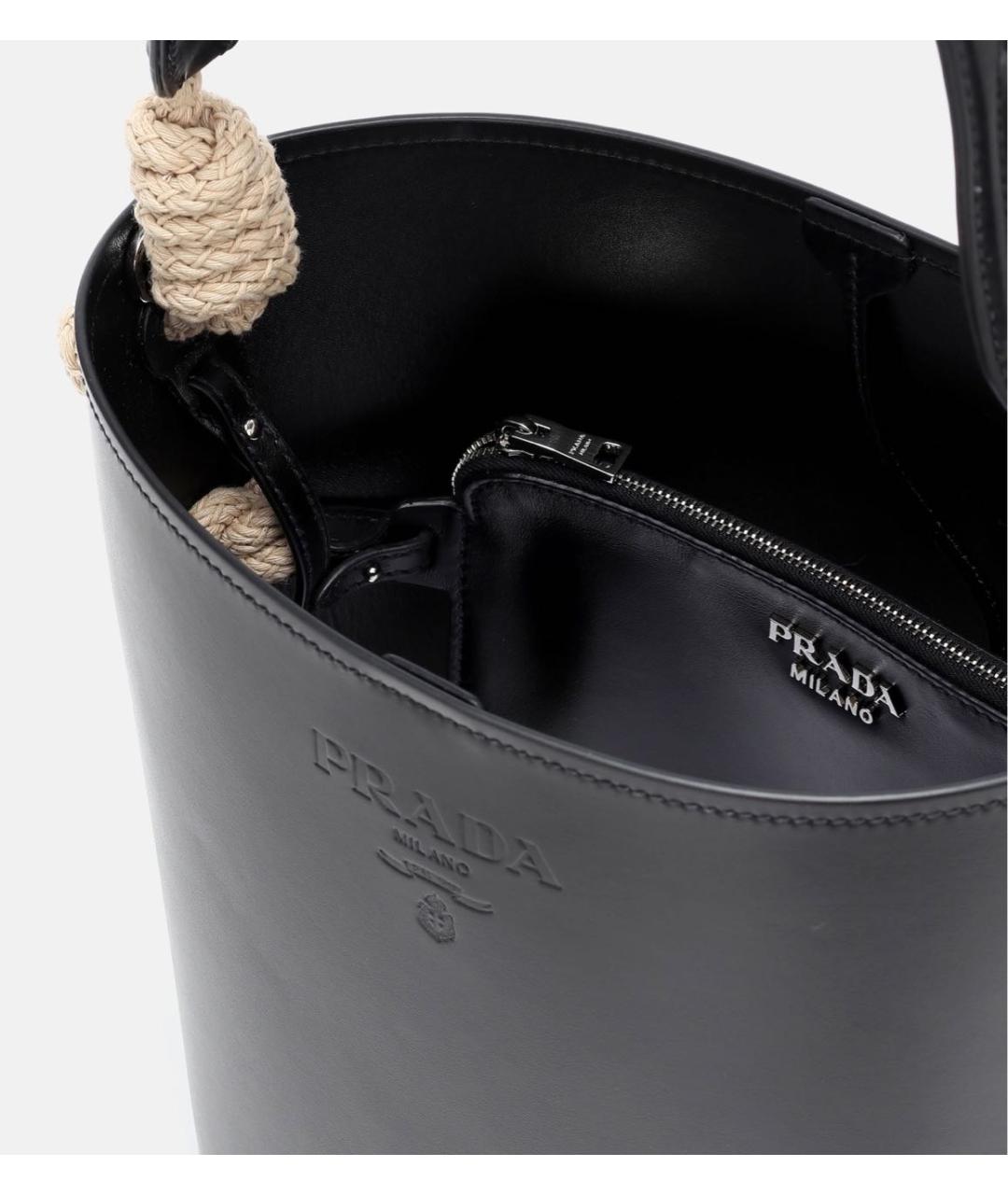 PRADA Черная кожаная сумка тоут, фото 3