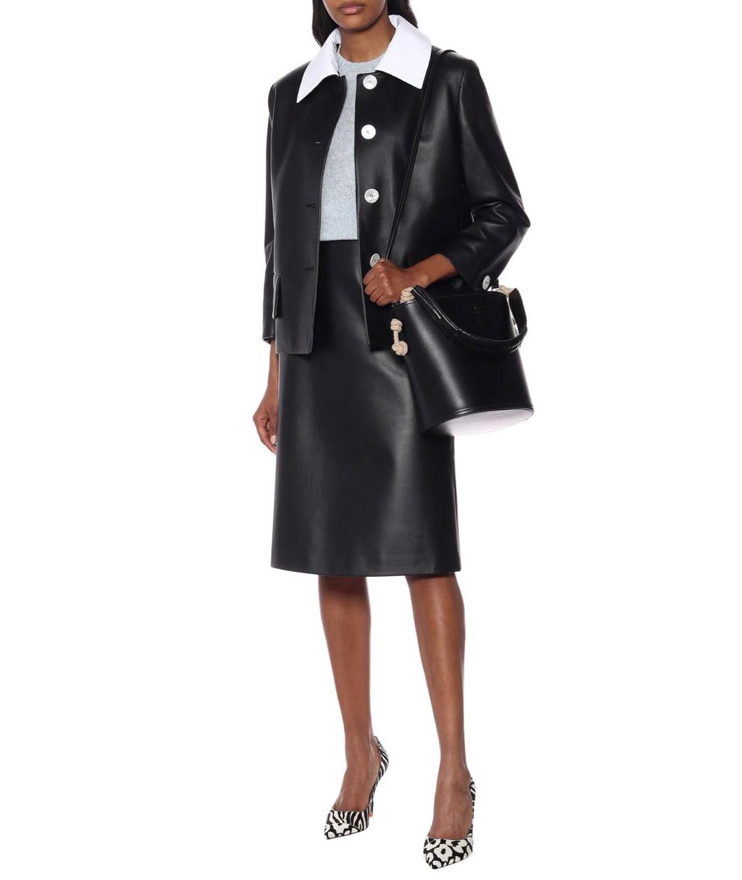 PRADA Черная кожаная сумка тоут, фото 7