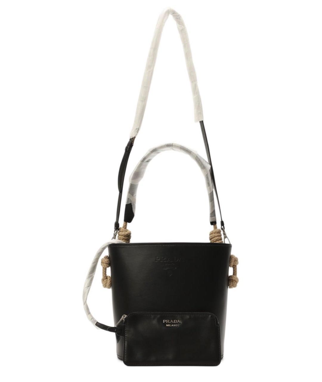 PRADA Черная кожаная сумка тоут, фото 4