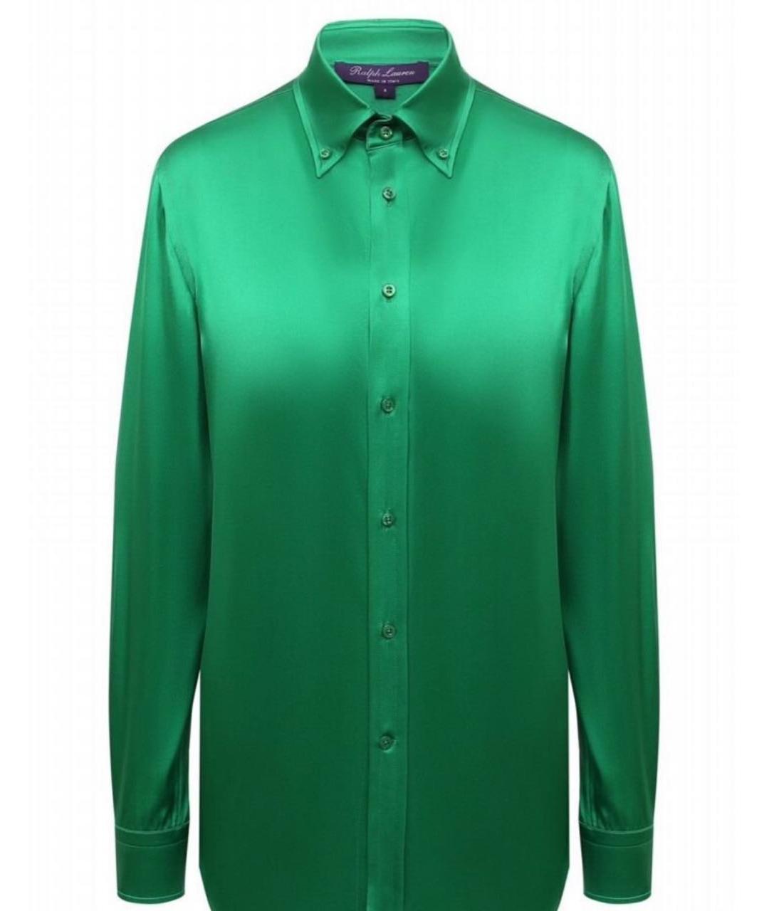 RALPH LAUREN PURPLE LABEL Зеленая шелковая блузы, фото 6