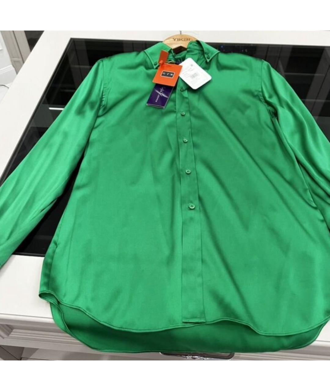RALPH LAUREN PURPLE LABEL Зеленая шелковая блузы, фото 3
