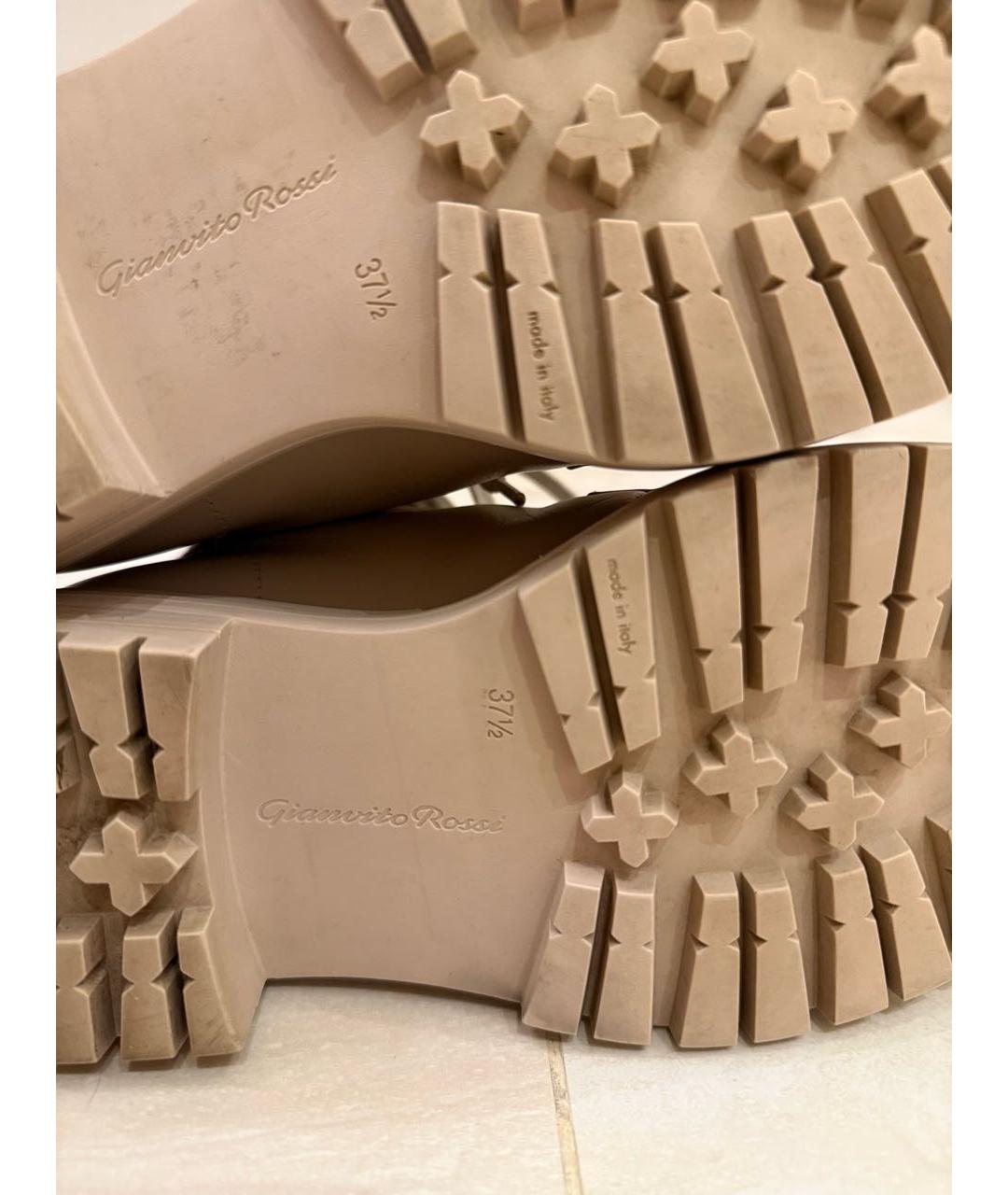 GIANVITO ROSSI Бежевые кожаные ботинки, фото 5