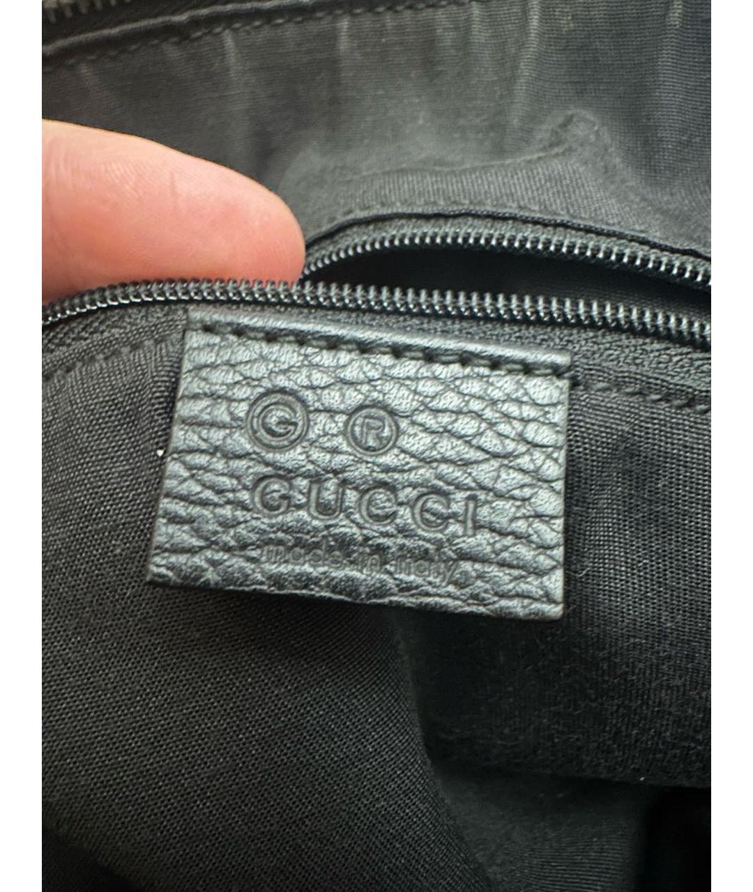 GUCCI Черная тканевая сумка тоут, фото 5