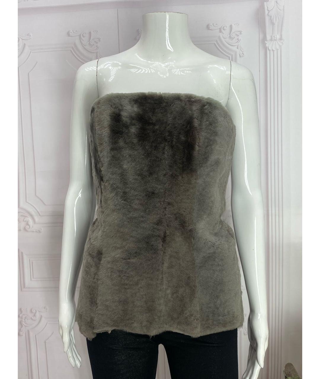 MAX MARA Серый кожаный корсет, фото 9