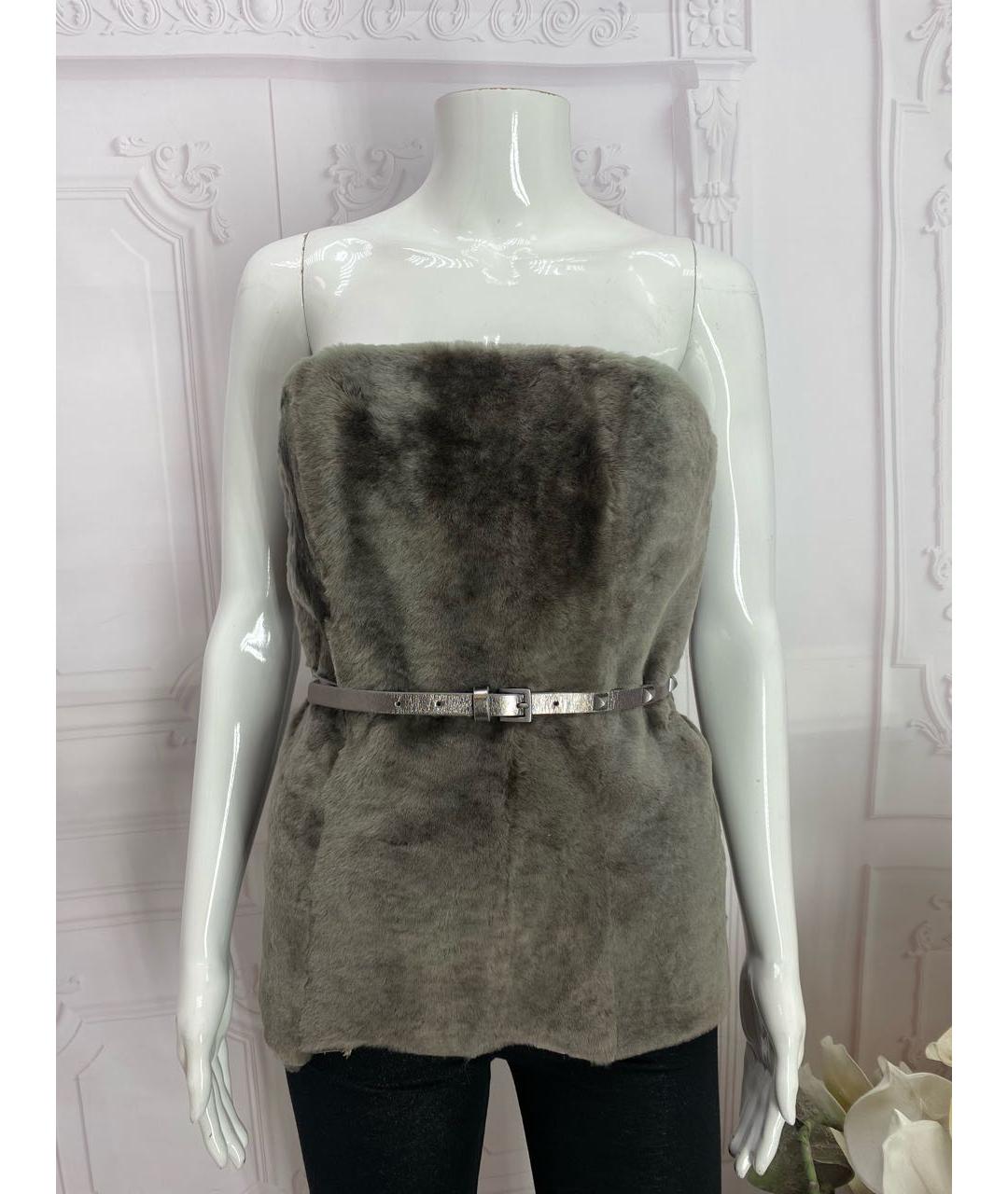 MAX MARA Серый кожаный корсет, фото 5