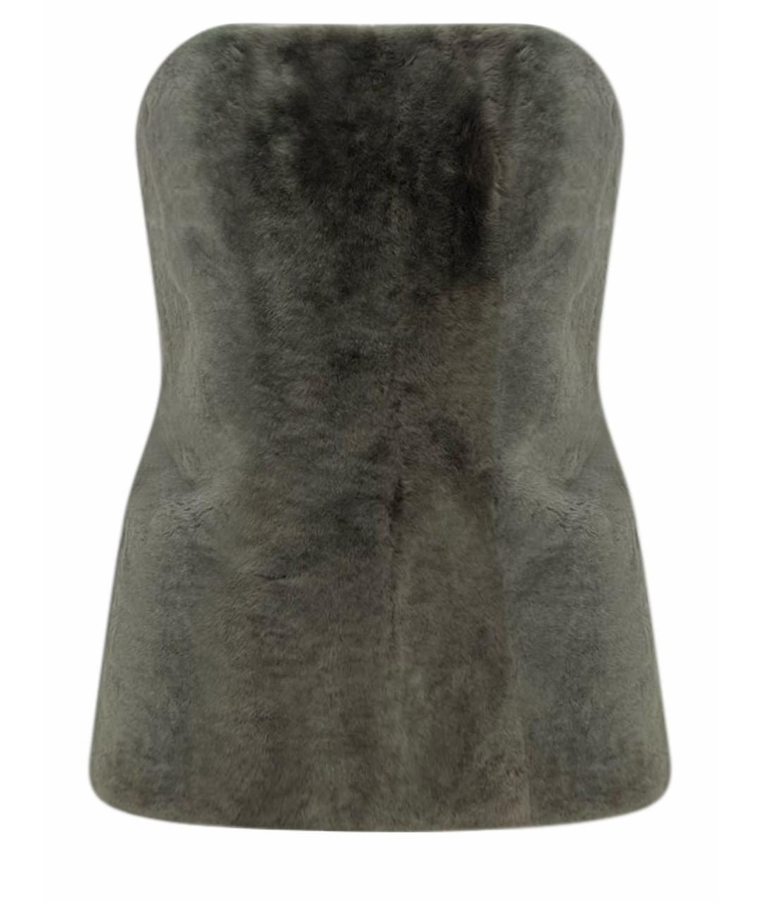 MAX MARA Серый кожаный корсет, фото 1