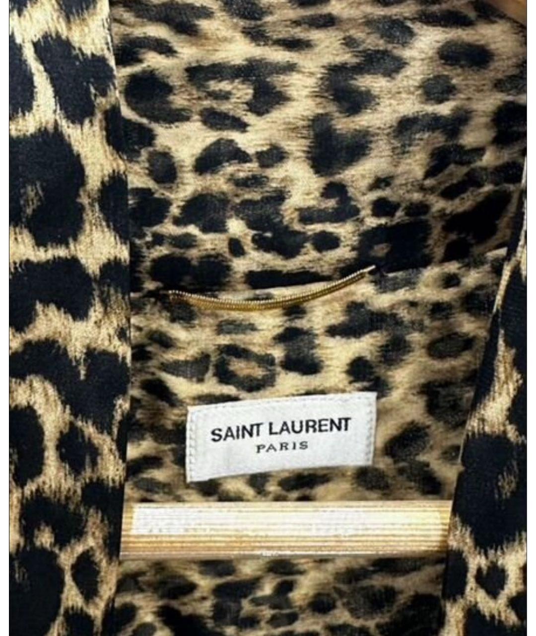 SAINT LAURENT Коричневая шелковая блузы, фото 6