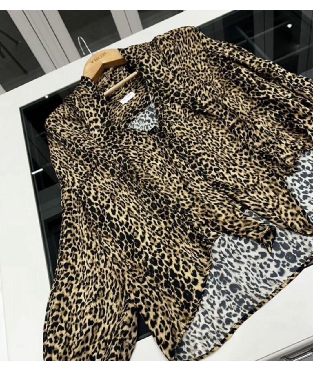 SAINT LAURENT Коричневая шелковая блузы, фото 7