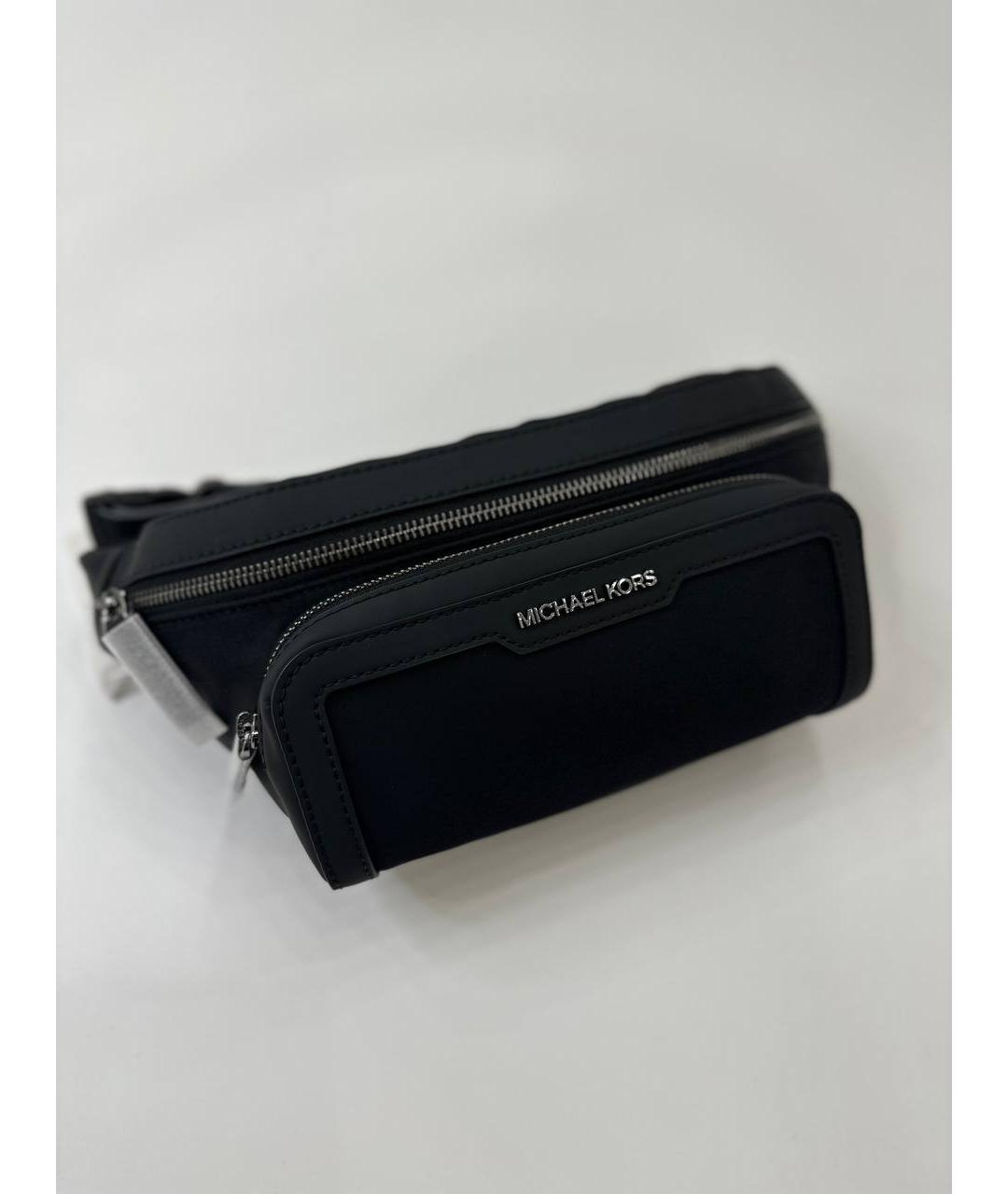 MICHAEL KORS Черная кожаная поясная сумка, фото 5