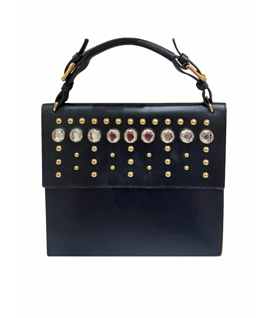 MARNI Черная кожаная сумка с короткими ручками, фото 1