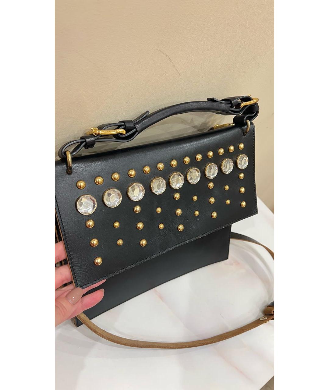 MARNI Черная кожаная сумка с короткими ручками, фото 2