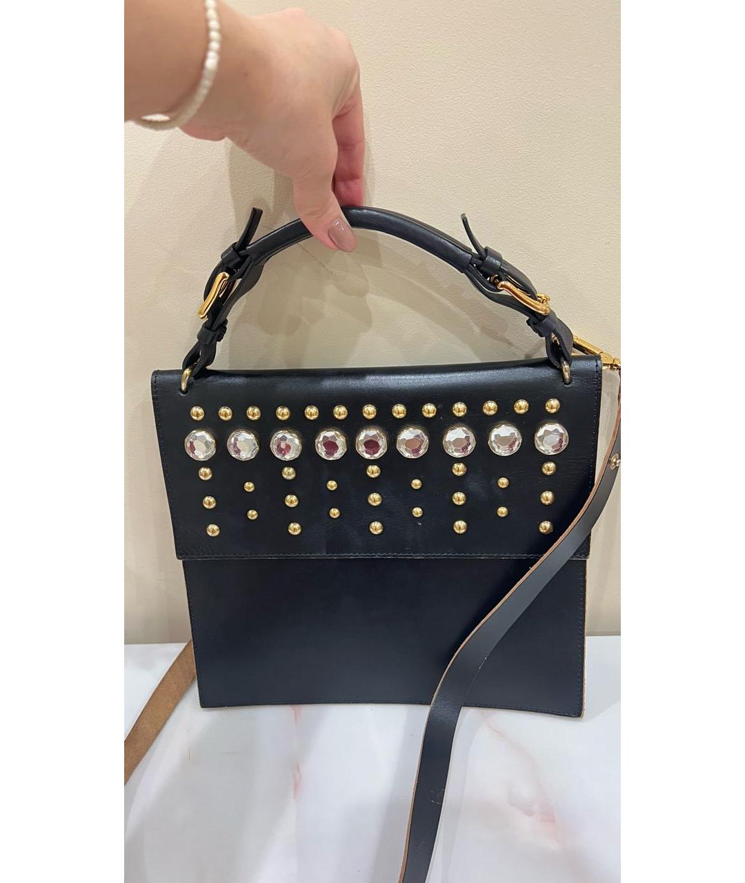 MARNI Черная кожаная сумка с короткими ручками, фото 8