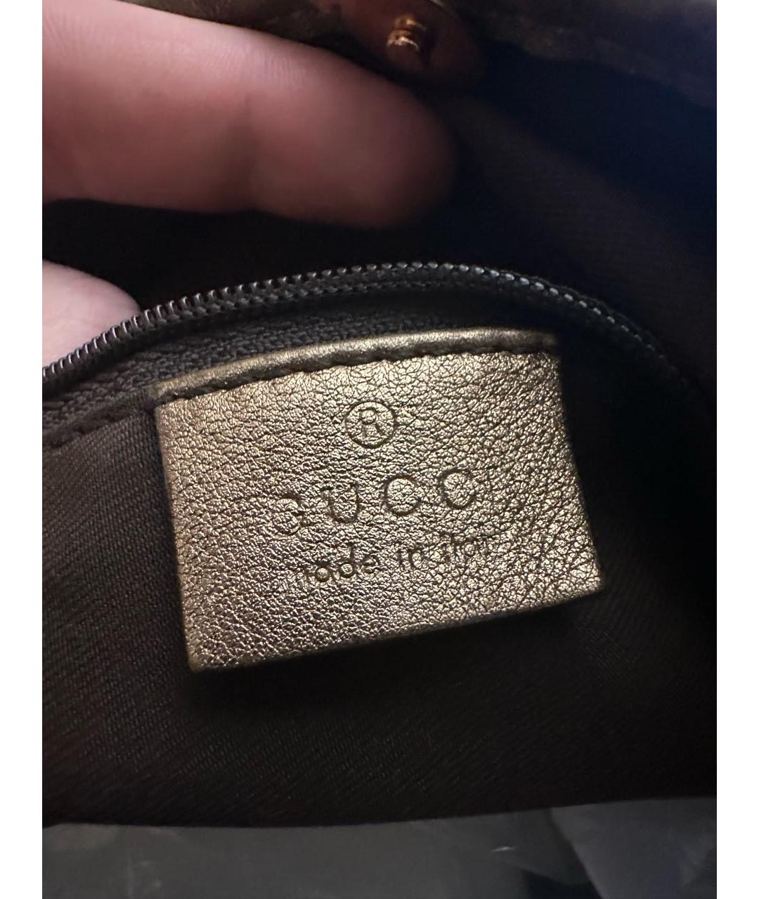 GUCCI Золотая тканевая сумка тоут, фото 4