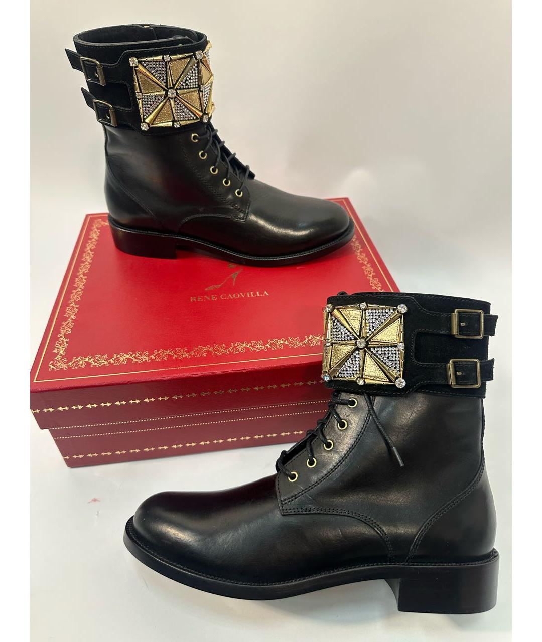RENE CAOVILLA Черные кожаные ботинки, фото 6